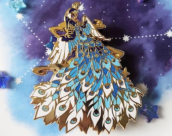 Peacock (Pavo) - Celestial Constellations - Hard Enamel Pin | Gold Plated | Cute Gift | Pin Collectors | Original Art