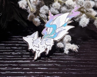 Foxes for All Seasons: Winter - Aurora Borealis - Silver Enamel Pin