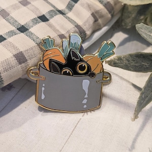 Restaurant Cats: Mirepoix - Hard Enamel Pin | Gold Plated | Cute Gift | Pin Collectors | Original Art