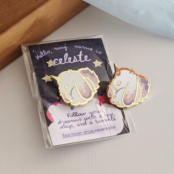 Foxclover Friends: Celeste - Hard Enamel Pin | Gold Plated | Cute Gift | Pin Collectors | Original Art | filler pin