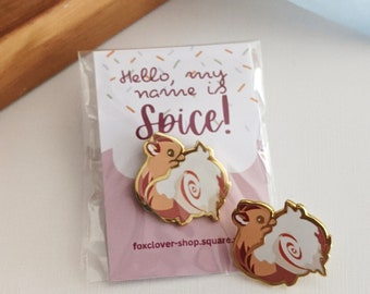 Foxclover Friends: Spice - Hard Enamel Pin | Gold Plated | Cute Gift | Pin Collectors | Original Art | filler pin