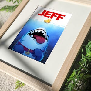 Jeff the LandShark Parody Print | Jaws Parody Print | NO-AI-ART | Human drawn art prints