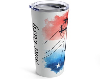 4Hookin' Ain't Easy American Lineman Tumbler 20oz