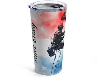 2Hookin' Ain't Easy American Lineman Tumbler 20oz