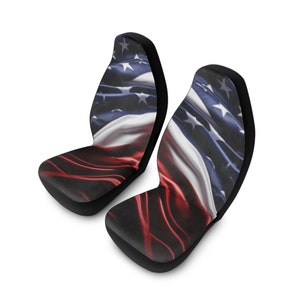 Waving American Flag Polyester Car Seat Covers