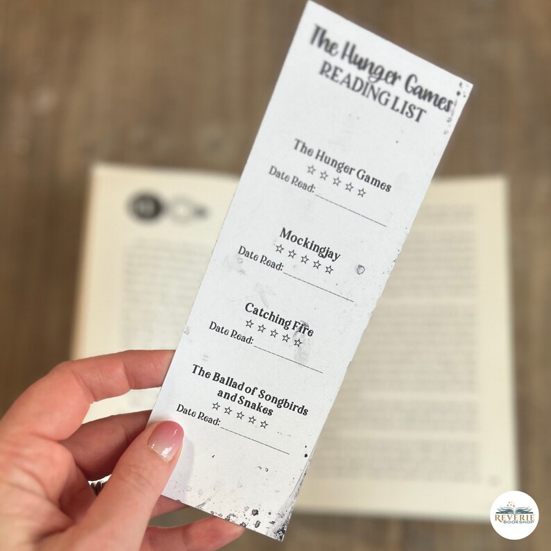 Hunger Games Printable Bookmarks Paper Bookmarks PDF YA Bookmark Set ...
