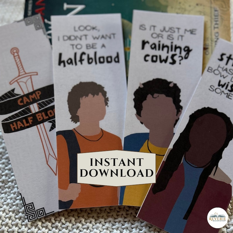 Percy Jackson Printable Bookmarks | Paper Bookmarks | PDF PJO Bookmark ...
