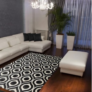Handmade by New collection leather cowhide patchwork white black tone area rug home Decor gift  design free shipping ZR-07