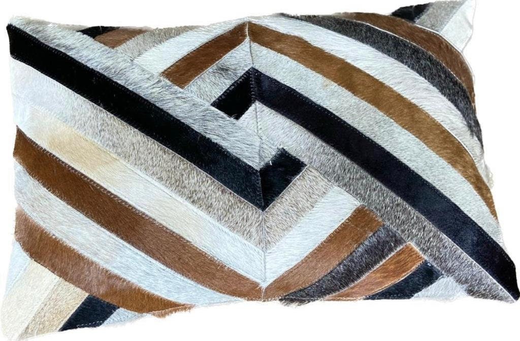 handmade by cowhide pillow cover lumbar fur handmade white ten arrow design patchwork free shipping home decor gift 12x20,14X24 ZC-11