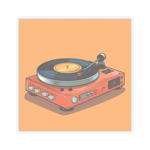 Vinyl Record Player Sticker