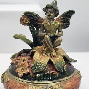 Enchanting Fairy Trinket Box - AJ Strongwater Inspired - Vintage Style Forest Fairy Jewelry Box