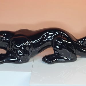 Vintage Ceramic Black Panther - Etsy