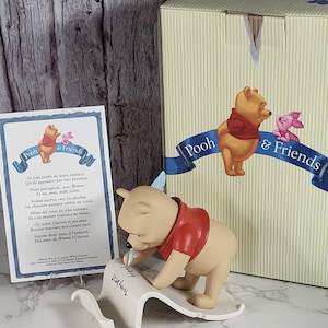 Pooh and Friends Featuring Winnie the Pooh &quot;Pooh Spells Friendship Y.O.U.&quot; Vintage Porcelain Figurine. Made in Thailand for Disney.