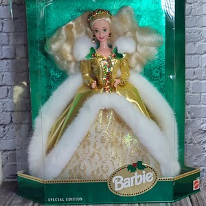 Collectible 1994 Happy Holidays Barbie - NRFB With RARE Box Back