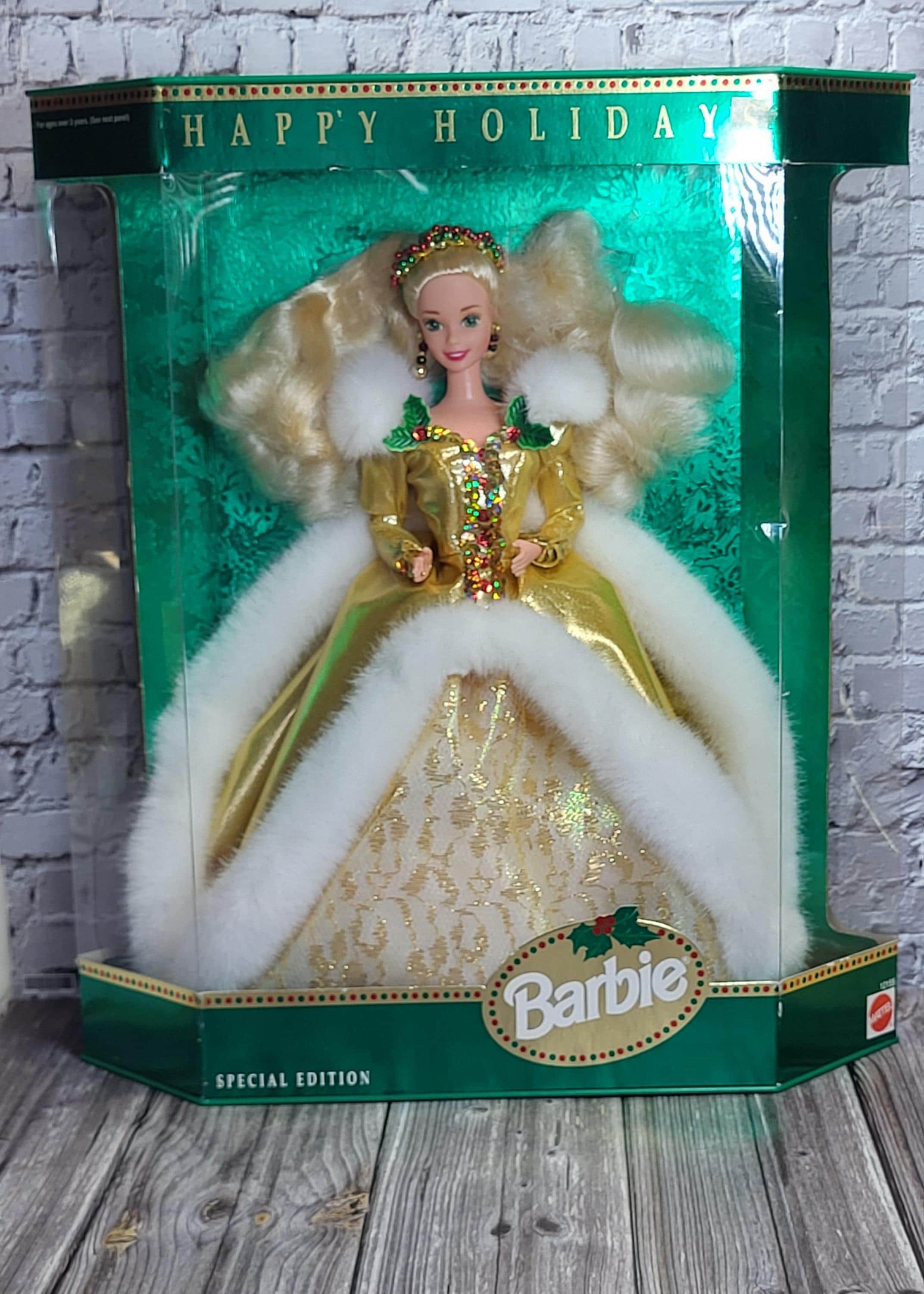 Collectible 1994 Happy Holidays Barbie - NRFB With RARE Box Back