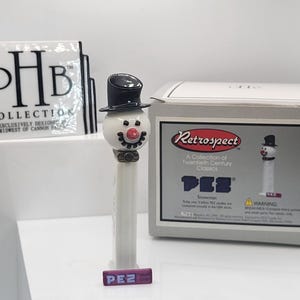 Vintage Midwest of Cannon Falls PHB Porcelain Hinged Box - PEZ Snowman Retrospect Collection
