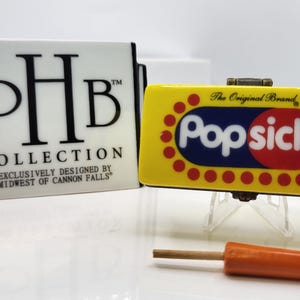 Popsicle porcelain hinged box with orange Popsicle trinket. Made by Midwest of Cannon Falls.