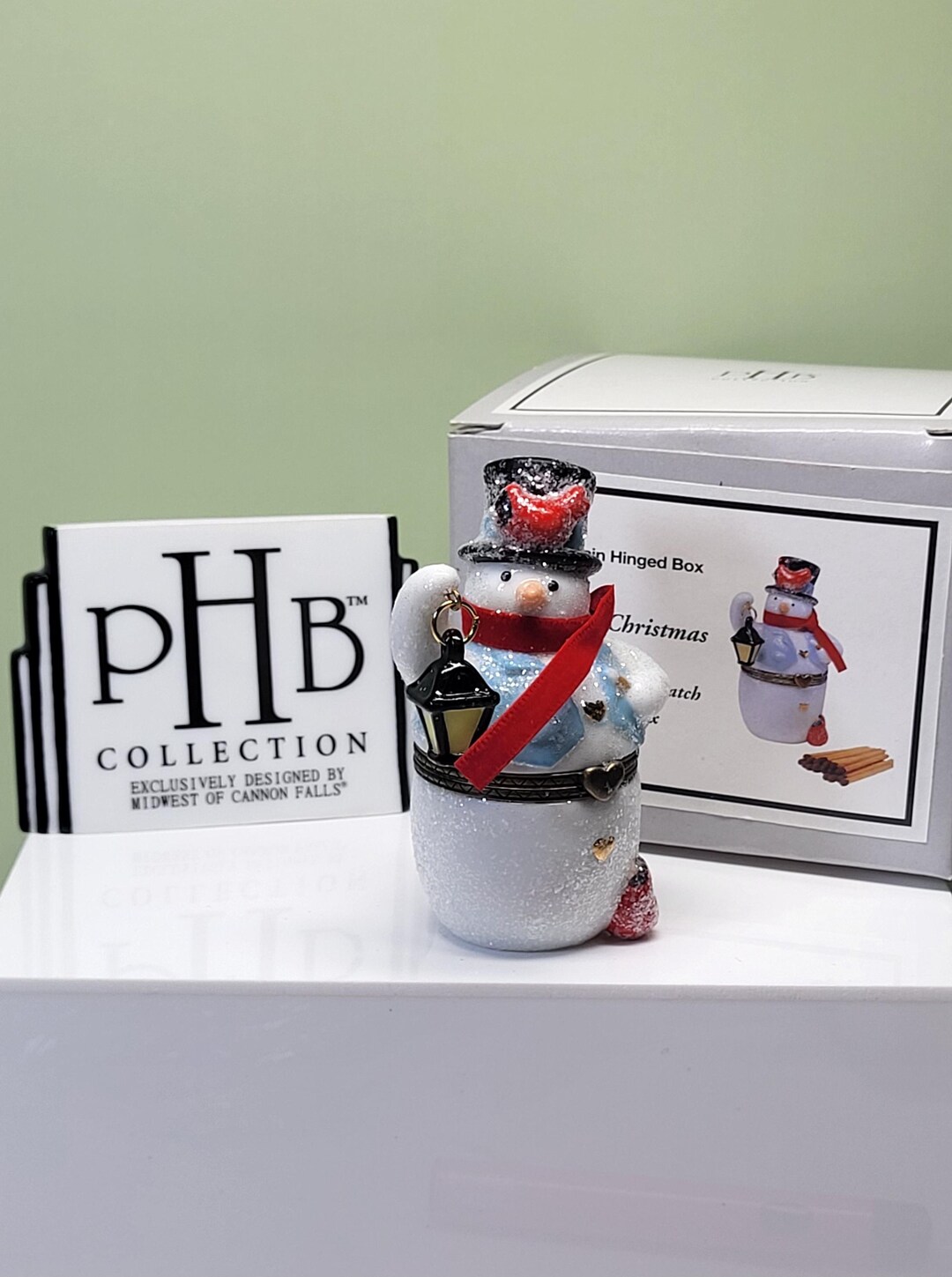 Midwest of Cannon Falls PHB Collection Porcelain Snowman Hinged