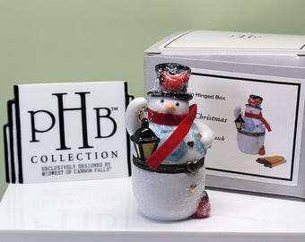 Midwest of Cannon Falls PHB Collection Porcelain Snowman Hinged