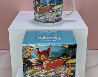 VINTAGE 90s Disney Store "Bambi & Friends" Mug + Original Box – A Rare Woodland Treasure! - Giftable Condition