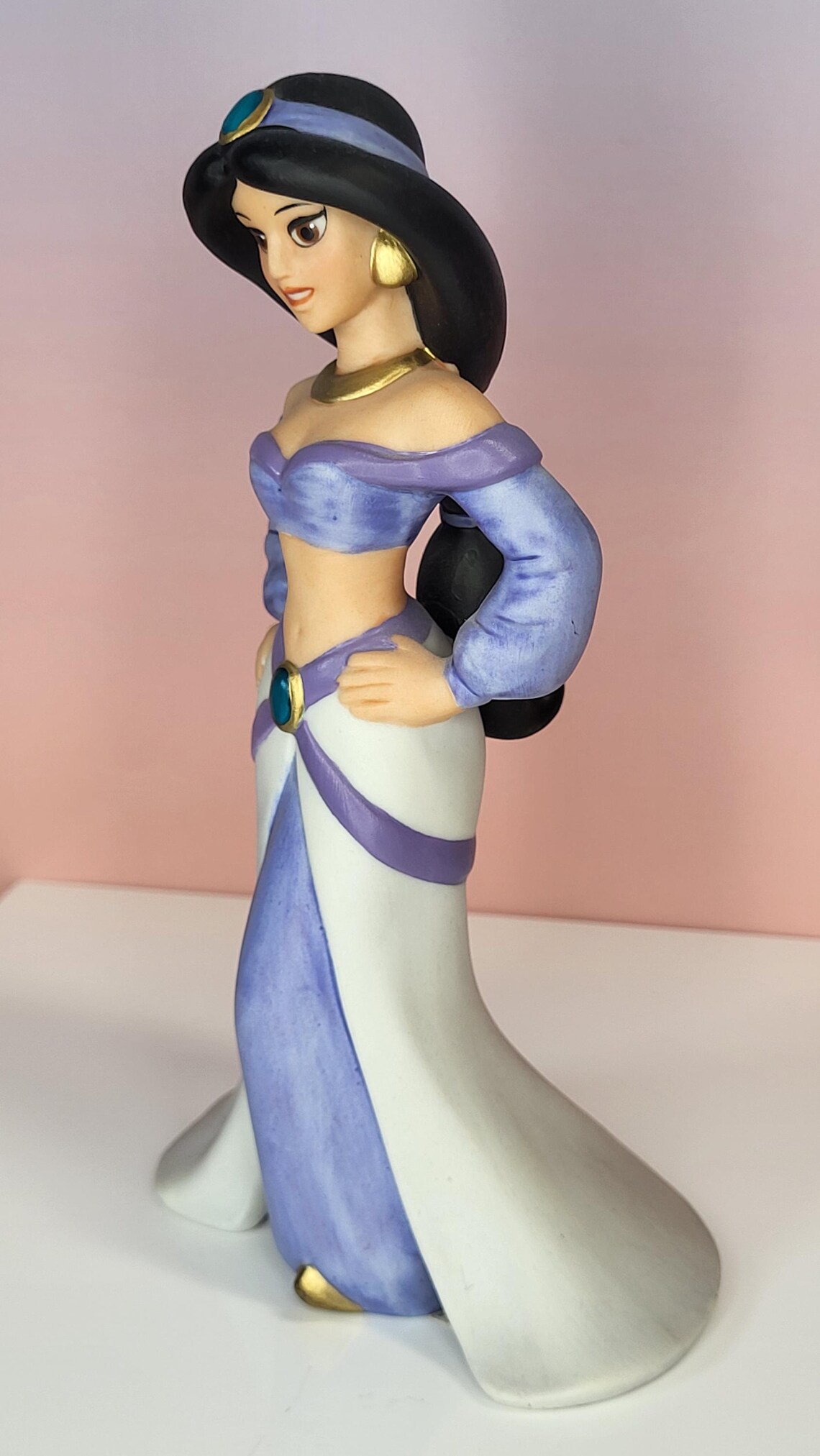 RARE Vintage 1990s Disney Princess Jasmine Figurine, Handpainted