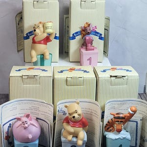 Pooh and Friends Vintage Disney Winnie the Pooh & Friends Birthday Figurines Lot of 5 - Collectible Pooh, Piglet, Tigger