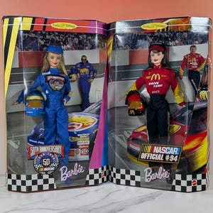 Vintage NASCAR Barbie Collector Set (1998 & 1999) - NEAR MINT - Collector Barbies