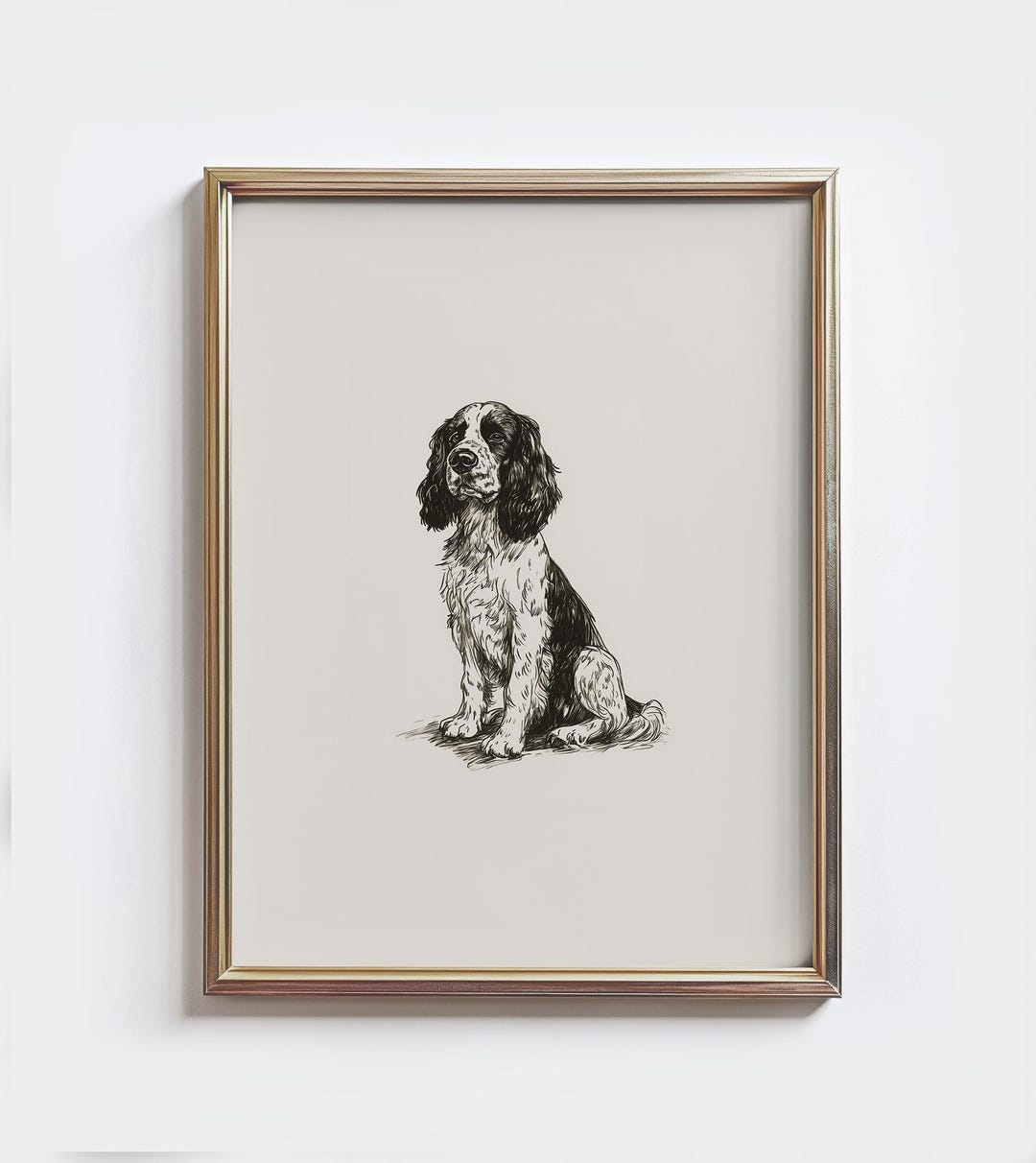 Springer Spaniel Print Springer Spaniel Sketch Print: Vintage Dog Drawing Wall Art - Farmhouse ...