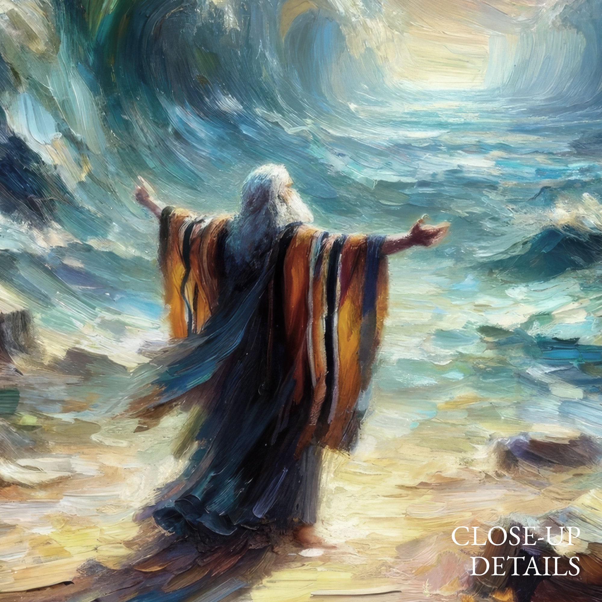 Moses Parting The Red Sea Bible Painting Scripture Wall Art Exodus Il Fullxfull.5547278429 Acmh