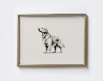 アーティストGary Tymonによるサイン入りゴールデンレトリバーの子犬の