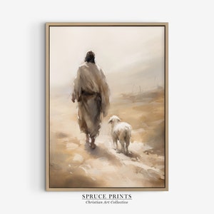 Jesus Leaves The 99, Parable of The Lost Sheep Wall Art, Jesus Print, Good Shepherd, LDS Decor, Scripture Wall Art, Christian Gift