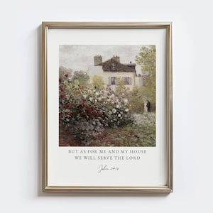 As For Me & My House Scripture Wall Art, Joshua 24:15, Farmhouse Wall Decor, Encouraging Bible Verse, Christian Housewarming Gift