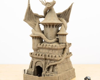 Dragon Dungeon Master Dice Tower, Fantasy Dice Tower for DnD Dice | Dungeon Master Gifts | Dnd Accessories