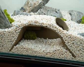 Self-Sinking Aquarium Cave | Fish Tank Hideout for Betta, Shrimp, Pleco & Cichlids | Under-Gravel or Above-Substrate Aquascape Cave