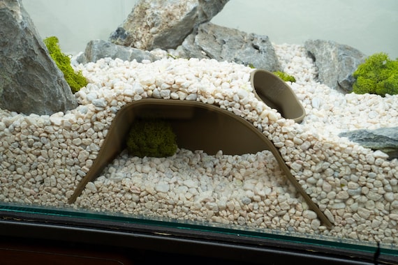 Self-Sinking Aquarium Cave | Fish Tank Hideout for Betta, Shrimp, Pleco & Cichlids | Under-Gravel or Above-Substrate Aquascape Cave
