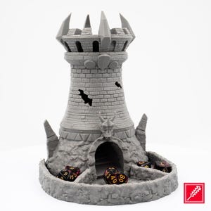 Medieval Fighter Dice Tower | Dice Roller and Tray for DnD Dice | Dungeon Master Gifts | Compatible with Metal Dice