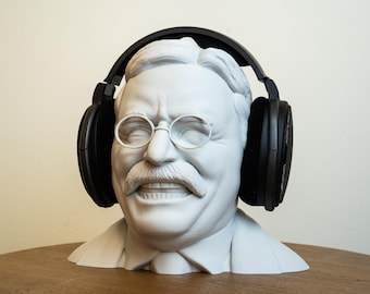 Theodore Roosevelt Headphone Stand, Teddy Roosevelt Presidential Bust, Gamer Gift