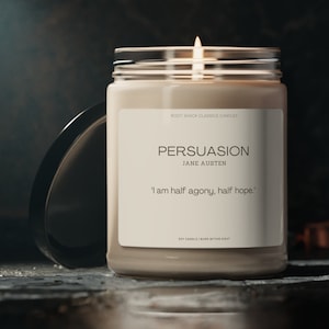 Literary Gifts | Jane Austen Quote | Bookish Gift | Love Quotes | Sense and Sensibility | Literary Candle | Gifts for Her