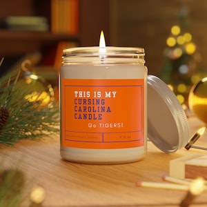 Clemson Candle | Rivalry Football Candle | Lucky Game Day Candle | Unique Gifts | Clemson Carolina | College Football | Sports Candle
