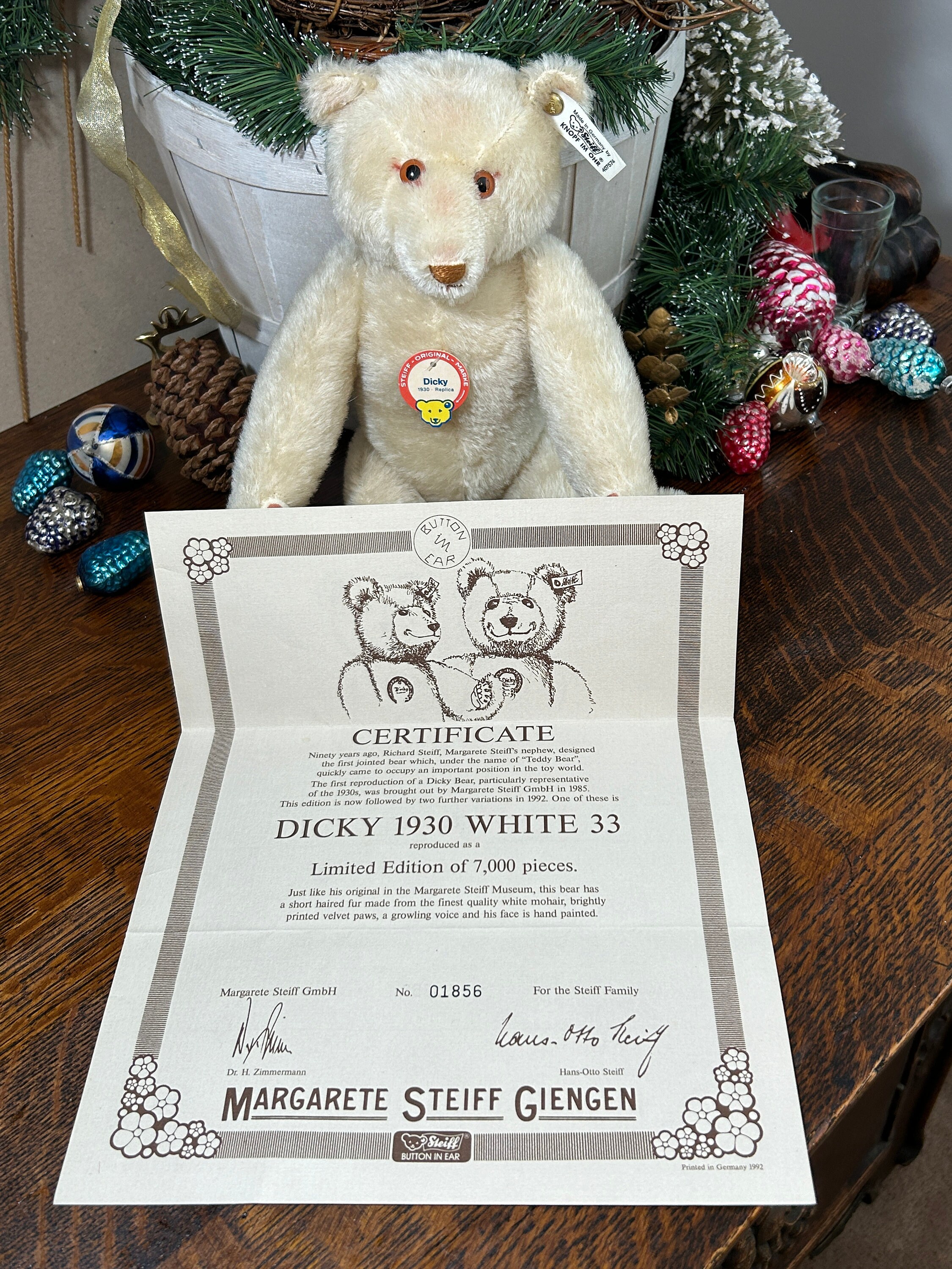 □シュタイフ DICKY 1930 Replica 30800 Vintage Steiff Dicky 1930 Reproduction – Limited Edition