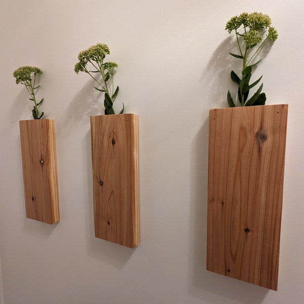 Reclaimed Wood Wall Pocket | Hanging Vase