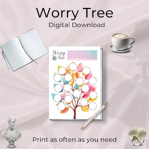 Worry Tree Diagram - Mindfulness-Based Stress Relief & Anxiety Management Printable PDF | Digital Download | problem solving tree