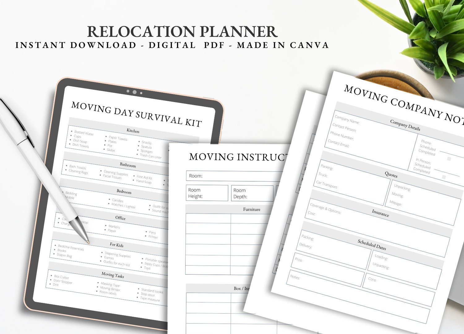 Relocation Planner Printable: Moving Checklist & Guide (digital PDF) - Etsy