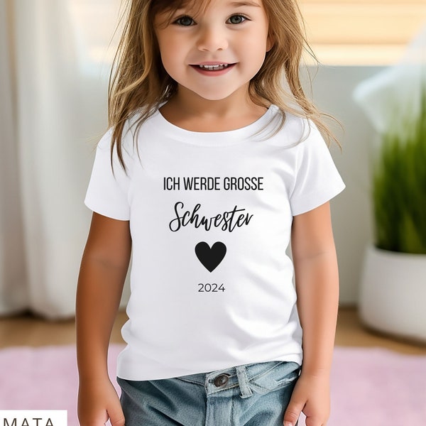 Ich werde große Schwester, Große Schwester Tshirt, Big Sister, Schwester, Geschwister, Baby, Kindershirt, Schwangerschaftsverkündung