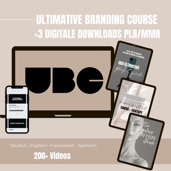 Ultimativer Branding-Kurs für digitales Marketing, MRR-Onlinekurs für passives Einkommen Lerne Social Media & Digital Marketing, UBC deutsch