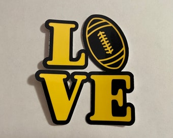 Pittsburgh Steelers Love Vinyl Sticker - Waterproof Die Cut