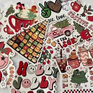 Holiday Stickers, Mystery Grab Bag of 5 Premium Die Cut Vinyl Stickers
