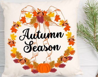 Autumn Season Wreath SVG PNG, Fall Printable Design (Digital Download)