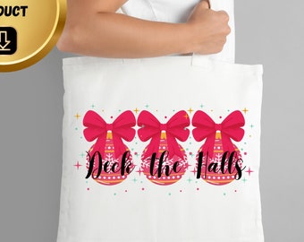 Deck the Halls Christmas Ornament SVG PNG, Holiday Designs (Digital Download)