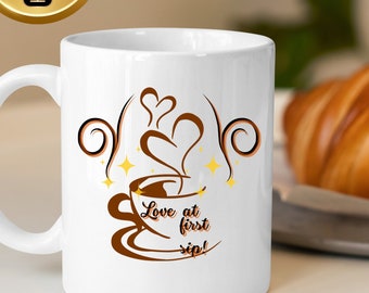 I Love Coffee SVG, Coffee Cup PNG, Fall Season Graphics (Digital Download)